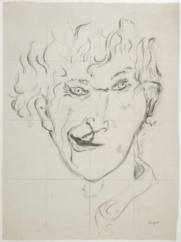Autoportrait à la grimace, 1917, Œuvre sur papier de Marc Chagall
