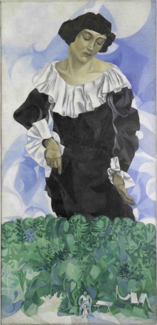Bella with White Collar, 1917, Works on canvas by Marc Chagall