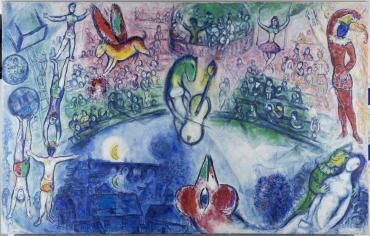Commedia dell'arte, 1959, Œuvre sur toile de Marc Chagall