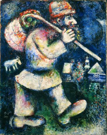On the way, On the Road or The Wandering Jew, 1925, Oeuvres sur toile by Marc Chagall