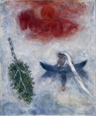 La Barque, circa 1946, Œuvre sur toile de Marc Chagall