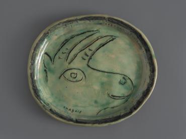 Green Goat, 1950, Ceramic by Marc Chagall