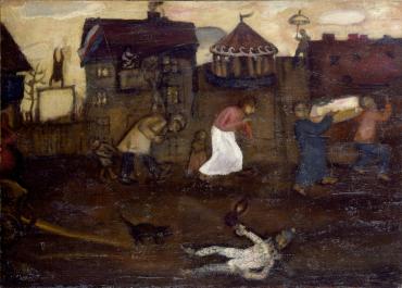 La Kermesse ou La Procession ou L'Enterrement, 1908, Œuvre sur toile de Marc Chagall