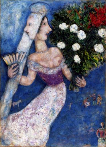 Bride with Two Faces, 1927, Oeuvres sur toile by Marc Chagall