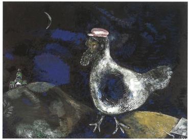 La Poule, 1927 - 1928, Œuvre sur papier de Marc Chagall