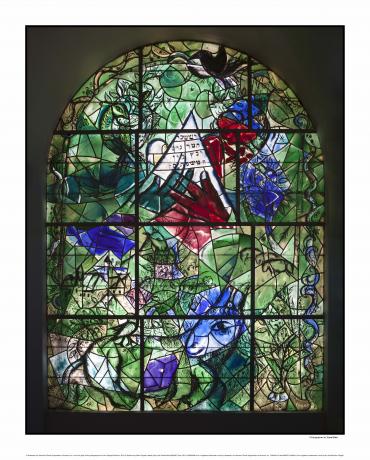 The Tribe of Issachar, Hadassah Hospital synagogue in Jerusalem, 1960 - 1962, Stained glass by Marc Chagall