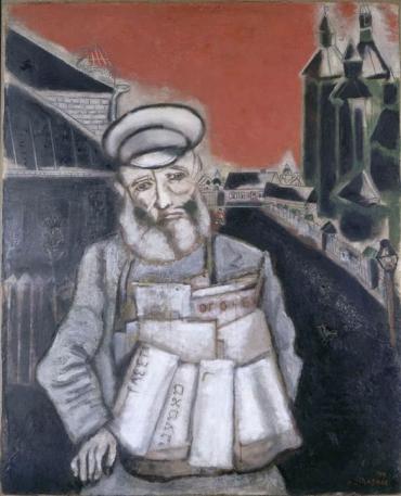 The Newspaper Seller, 1914, Works on paper by Marc Chagall
