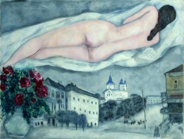 Le Nu au-dessus de Vitebsk, 1933, Œuvre sur toile de Marc Chagall