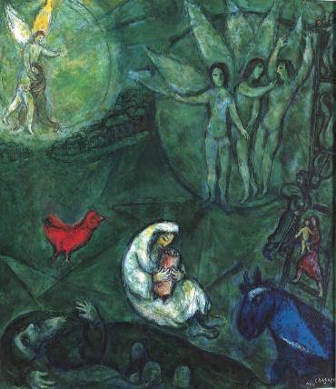 Le Songe de Jacob, 1956 - 1967, Œuvre sur toile de Marc Chagall