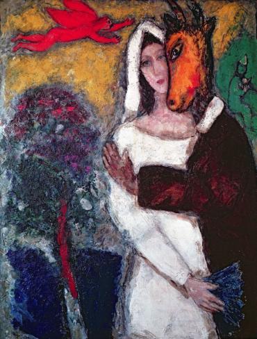 Midsummer Nights Dream, 1939, Oeuvres sur toile by Marc Chagall