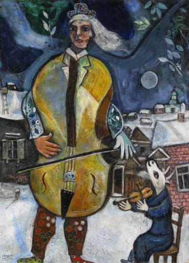 The Cello Player, 1939, Oeuvres sur toile by Marc Chagall