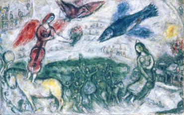 Les Gens du voyage, 1968, Œuvre sur toile de Marc Chagall