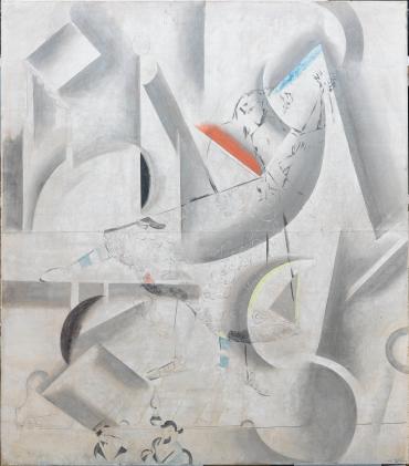 Théâtre d'art juif, Moscou : panneau pour L'Amour sur scène ou L'Amour en scène, 1920, Œuvre sur toile de Marc Chagall