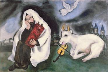 Solitude ou La Vache blanche, 1933, Œuvre sur toile de Marc Chagall