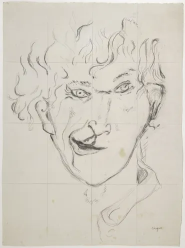 Autoportrait à la grimace, 1917, Œuvre sur papier de Marc Chagall