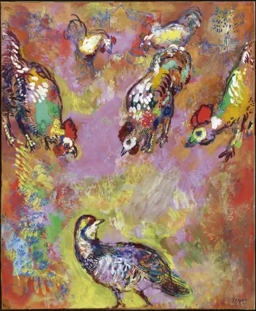 La Perdrix et les Coqs (Fables de la Fontaine), circa 1927, Œuvre sur papier de Marc Chagall
