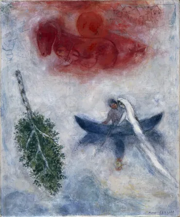 The Boat, Works on canvas by Marc Chagall (circa 1946)