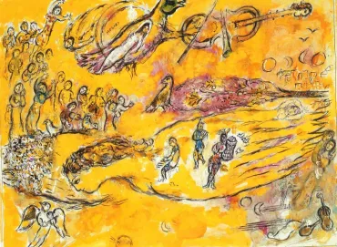 La Flûte Enchantée, Mozart : Hommage à Mozart, 1966 - 1967, Œuvre sur papier de Marc Chagall