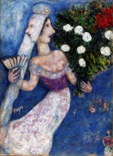 Bride with Two Faces, 1927, Works on canvas by Marc Chagall