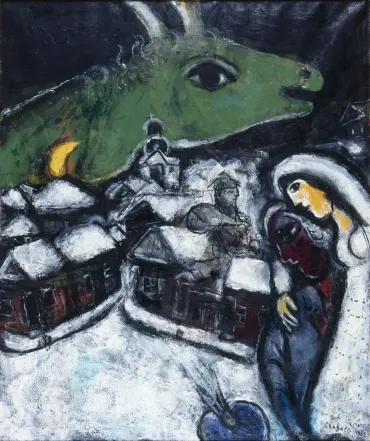 Green Night, 1952, Works on canvas by Marc Chagall