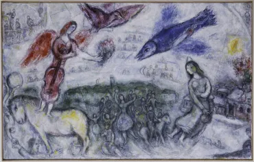 Les Gens du voyage, 1968, Œuvre sur toile de Marc Chagall