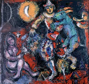 Nu mauve, 1967, Œuvre sur toile de Marc Chagall