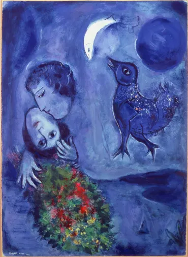 Paysage bleu, 1949, Œuvre sur papier de Marc Chagall