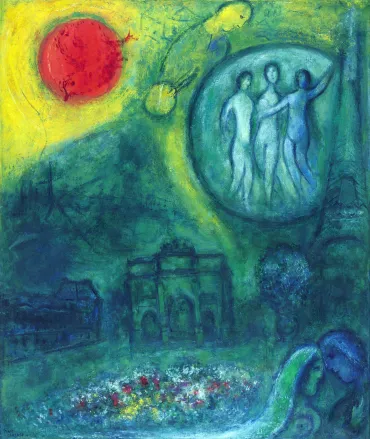 Série de Paris : Le Carrousel du Louvre, 1953 - 1956, Œuvre sur toile de Marc Chagall