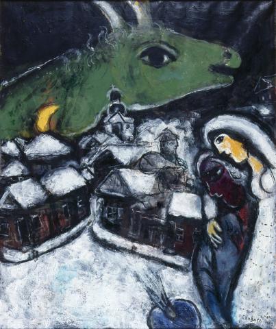 Green Night, Works on canvas by Marc Chagall (1952)