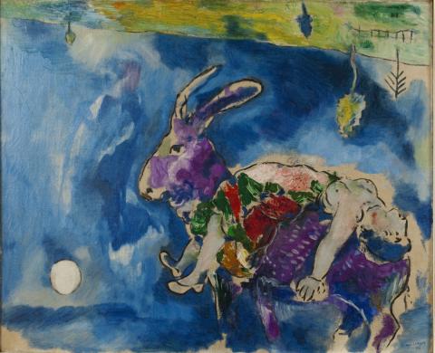 Marc Chagall、LE REVE、海外版超希少レゾネ、新品額付 The Dream, Works on canvas by Marc Chagall (1927)