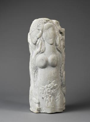 Two Nudes or Adam and Eve or Column Sculpture, 1953, Sculpture by Marc Chagall