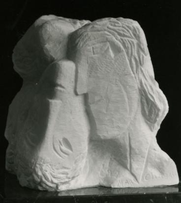 Double Portrait or Double Face, 1969, Sculpture by Marc Chagall