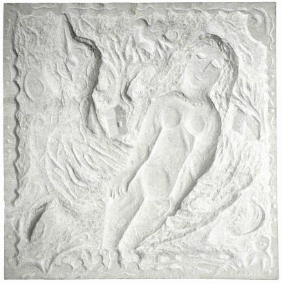 Woman With Rooster, 1968 - 1969, Sculpture by Marc Chagall