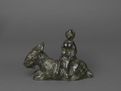 Young Woman on Goat, circa 1981 - 1982, Sculpture by Marc Chagall