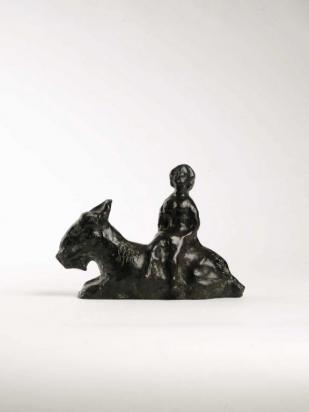 Young Woman on Goat, circa 1981 - 1982, Sculpture by Marc Chagall