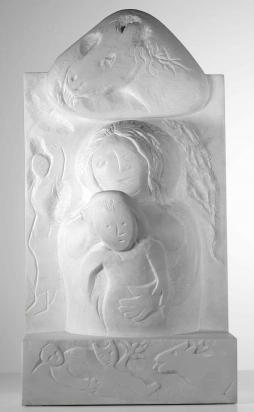 Madonna with Donkey or Mother and Child, 1968 - 1971, Sculpture by Marc Chagall