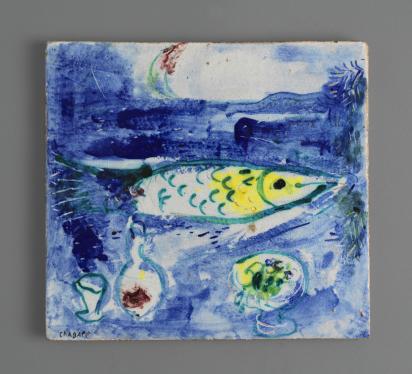 Still Life With Fish, Ceramic by Marc Chagall (1952)