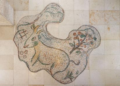 Pavement 11 pour le hall d'entrée de la Knesset, Jérusalem : Animal, 1964 - 1966, Mosaïque de Marc Chagall