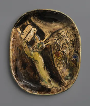 Moses Receiving the Tablets of Stone, Ceramic by Marc Chagall (1951)
