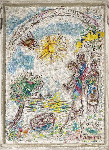 Moïse sauvé des eaux, Cathédrale Notre-Dame de la Nativité, Vence, 1979, Mosaïque de Marc Chagall