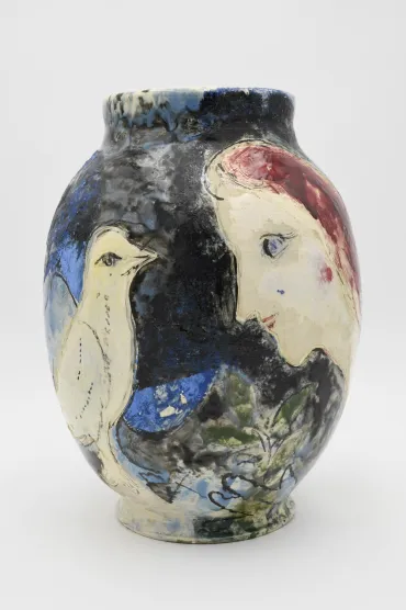 Grand visage et oiseau, 1952, Céramique de Marc Chagall