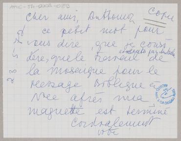 Copy of letter from Marc Chagall, May 23, 1972, Letter