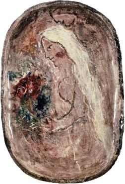 Woman With Bouquet in Profile, 1951, Ceramic by Marc Chagall