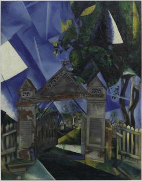 Les Portes du cimetière, 1917, Œuvre sur toile de Marc Chagall