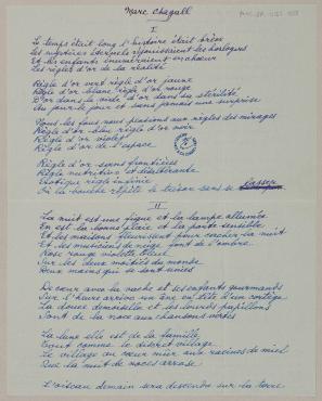 Letter and poem from Paul Eluard (Paris), 1946, Letter