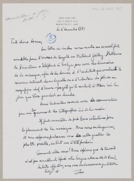 Letter from John Nef, December 5, 1971, Letter