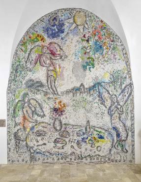 The Angels’ Meal, Saint Roseline Chapel, Les Arcs-sur-Argens, 1974 - 1975, Mosaic by Marc Chagall