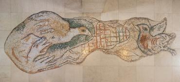 Floor mosaic 9, Knesset lobby, Jerusalem: Two Birds, 1964 - 1966, Mosaic by Marc Chagall