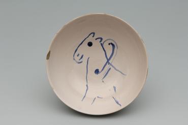 Ida Chagall’s wedding service: bowl 1: Hitched Horse, 1951, Ceramic by Marc Chagall
