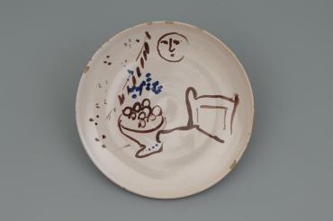 Service de mariage d’Ida Chagall : petite assiette 3 : Nature morte, 1951, Céramique de Marc Chagall